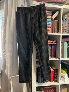 Forever 21 Black Pinstripe Cropped Pants